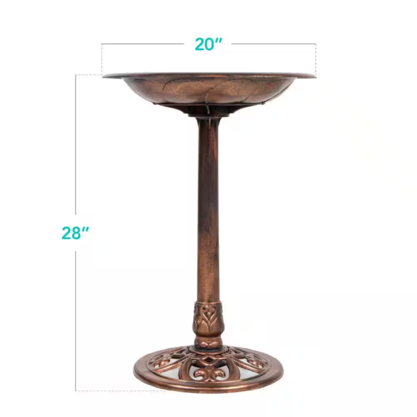Pedestal Copper Birdbath - Image 7