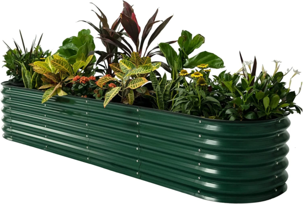 17" Tall 9 in 1 Raised Gardening Bed 8Ftx2Ft Metal Outdoor Planter Modern Gray - Image 15