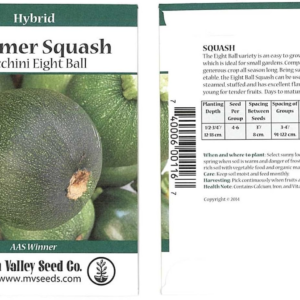Eight Ball Hybrid Zucchini Summer Squash Garden Seeds - 10 Seed Packet - Non-Gmo - Vegetable Gardening Seed
