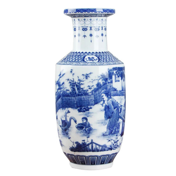 Classic Antique Chinese Blue and White Ceramic Vase - Image 10