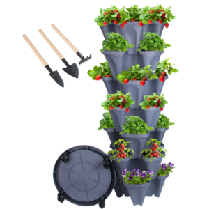 24” X 24” X 48” Vertical Dark Gray Plastic Plant Planter with Self-Watering (7 Count)