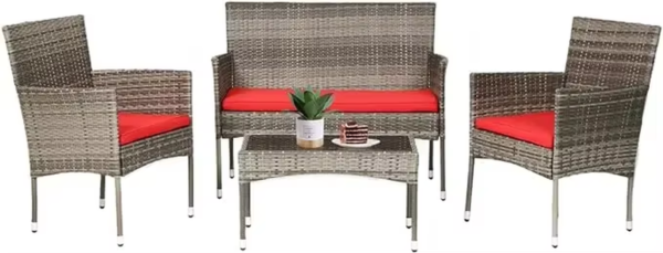 FDW Patio Furniture Set 4 Pieces Outdoor Rattan Chair Wicker Sofa Garden Conversation Bistro Sets for Yard,Pool or Backyard - Image 11
