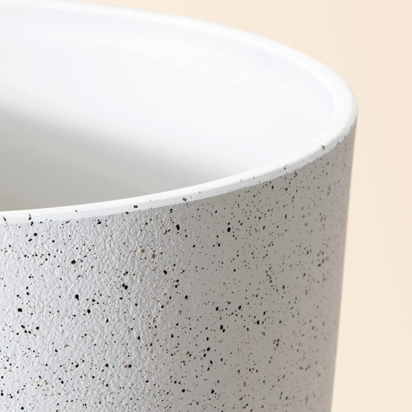 Flower Pots Outdoor Indoor Planter - 11.3 Inch Garden Plant Pots Tree Planter for Patio, Deck,Garden,Speckled White,Set of 2 - Image 4
