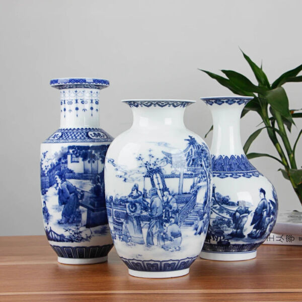 Classic Antique Chinese Blue and White Ceramic Vase - Image 2