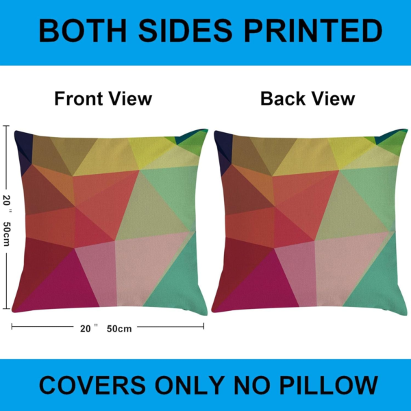 4 Pack Colorful Geometry Style Throw Pillow Covers Cases Square Decorative Cushion Covers Pillowcase Cushion Case for Sofa,Couch 20X20 Inches (Set of 4) - Image 2