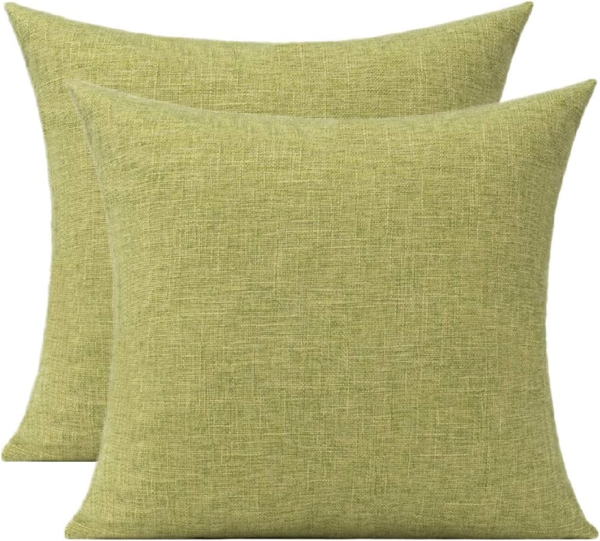 Dark Green Throw Pillow Covers 18X18 Set of 2 Olive Couch Cushion Garden Bench Porch Outdoor Patio Solid Square Accent Pillows for Sofa - Image 2