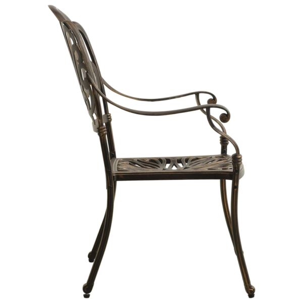 vidaXL Bistro Set Patio Table and Chair Bistro Table Outdoor Cast Aluminum - Image 4