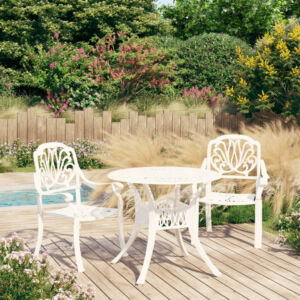vidaXL Bistro Set Patio Table and Chair Bistro Table Outdoor Cast Aluminum