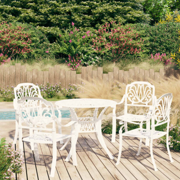 vidaXL Bistro Set Patio Table and Chair Bistro Table Outdoor Cast Aluminum - Image 11