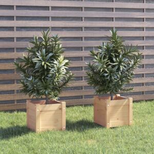 vidaXL Planter Decorative Outdoor Garden Plant Pot Flower Box Solid Wood Pine