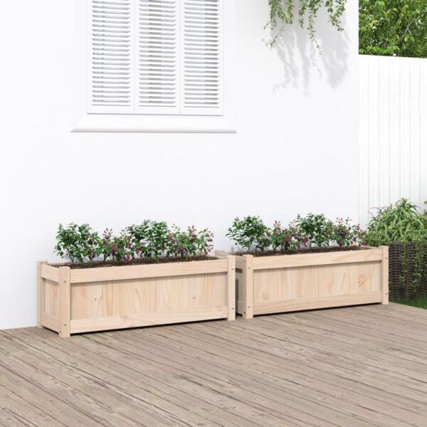 vidaXL Garden Planters Patio Flower Box for Climbing Plants Solid Wood Pine - Image 12