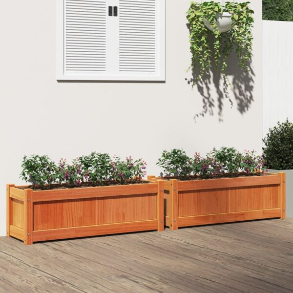vidaXL Garden Planters Patio Flower Box for Climbing Plants Solid Wood Pine - Image 6