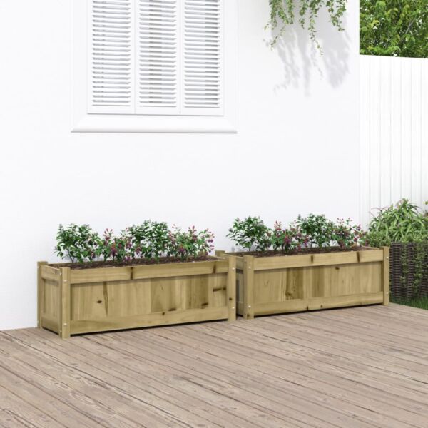 vidaXL Garden Planters Patio Flower Box for Climbing Plants Solid Wood Pine - Image 11