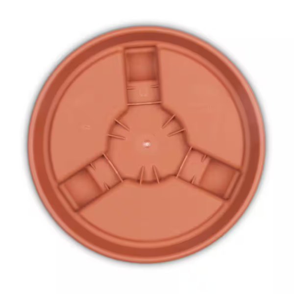 Caddy round 12 In. Terra Cotta Plastic Plant Stand Caddy with Wheels - Image 4