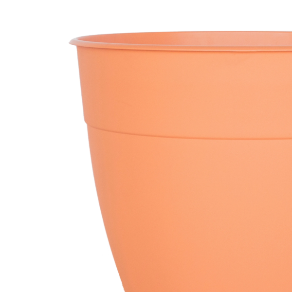 12-In Dayton 100% Recycled Plastic Planter with Saucer - Coral Color - Image 5