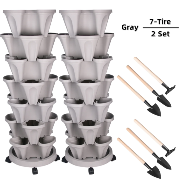 24” X 24” X 48” Vertical Dark Gray Plastic Plant Planter with Self-Watering (7 Count) - Image 7