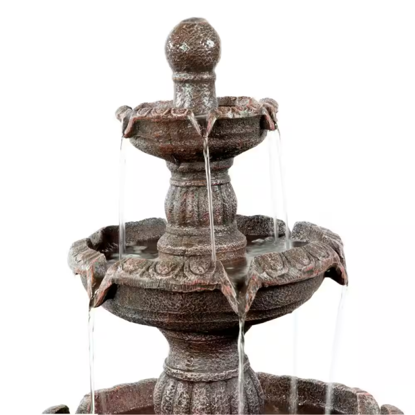 49 In. 4-Tiered Mediterranean Outdoor Water Fountain - Image 5