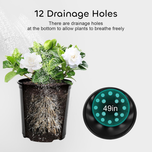 24 Set 6" 1 Gallon for Plants Flexible Nursery Pot with Drainage Hole and 15 Pcs Plant Labels Flower Plant Container for Indoor Outdoor Seedlings Vegetables Succulents(Black) - Image 4