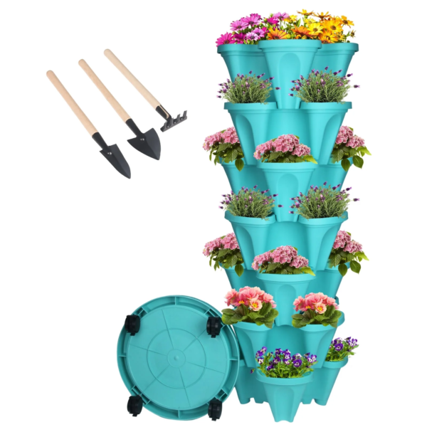 24” X 24” X 48” Vertical Dark Gray Plastic Plant Planter with Self-Watering (7 Count) - Image 12