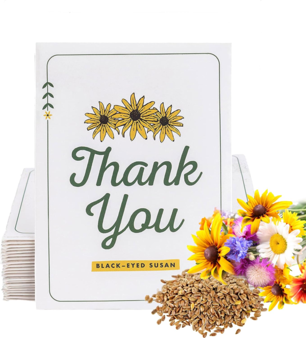 Wildflower Seed Packets "Thank You Bunches" Party Favors (Pack of 20) - Express Gratitude with a Wildflower Seed Mix, Great Addition or Alternative to Thank You Cards
