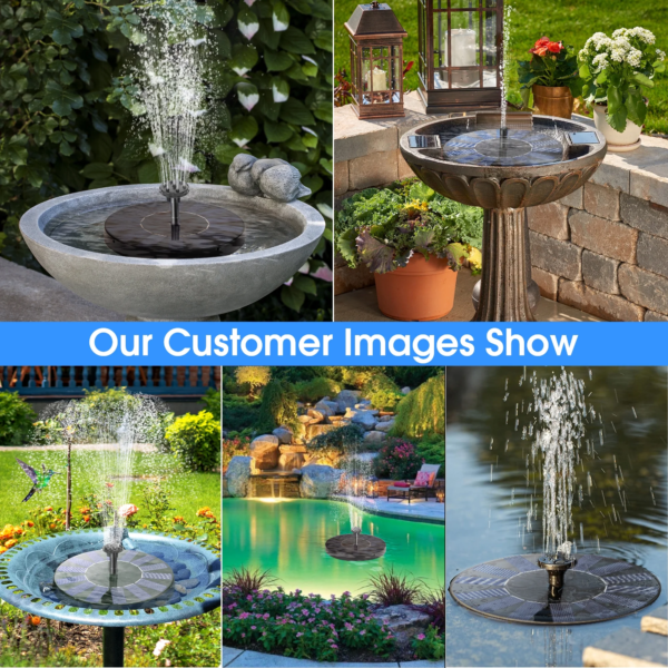 Solar Fountain, Floating Solar Powered Water Fountain Pump for Bird Bath, Garden, Pond, Pool, Outdoor - Image 9