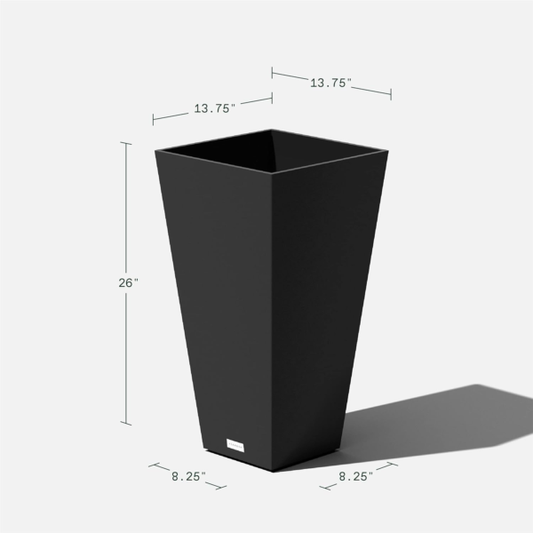 V-Resin Indoor/Outdoor Taper Planter (26 Inch, Black) - Image 2