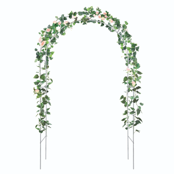 8Ft H Metal Garden Arch Trellis,Arbor Trellis for Climbing Plants Support or Wedding Decor,White - Image 8