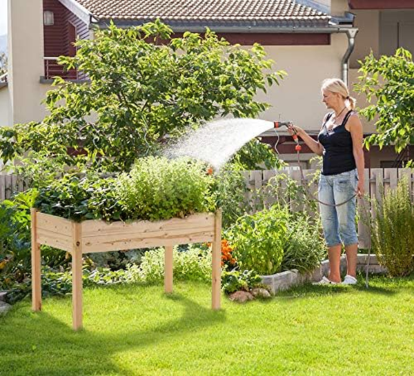 4FT Raised Garden Bed Elevated Wood Planter Box Stand for Backyard, Patio Planters Boxes Kit Flower Plant Grow Box Herb Garden Elevated Garden Bed Outdoor Indoor Patio Greenhouse - Image 6