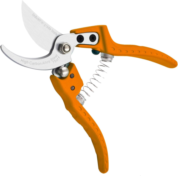 Professional Sharp Pruners, Garden Pruners, Tree Trimmers Secateurs, Bypass Pruning Shears, Secateurs, Hand Pruner, Garden Shears, Gardening Shears Clippers for Plants (Orange Shears) - Image 4