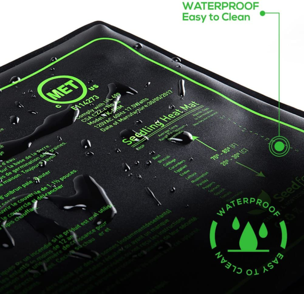 MET Certified Seedling Heat Mat - Waterproof and Durable Germination Station Heating Pad for Indoor Home Gardening (10" x 20") - Image 5