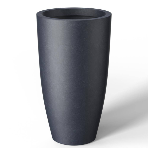13.5 In. Large Granite Gray Concrete round Planter / Pot with Drainage Holes - Image 7