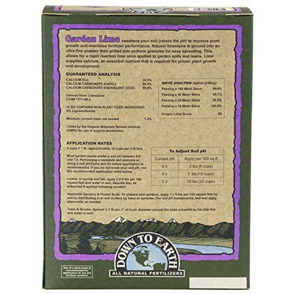 Down to Earth Organic Garden Lime Calcium Carbonate, 5Lb - Image 7