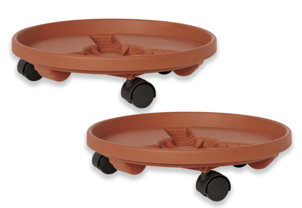 16-In round Planter Caddy with Wheels - Terra Cotta Color - 125 Lb Capacity - Image 7