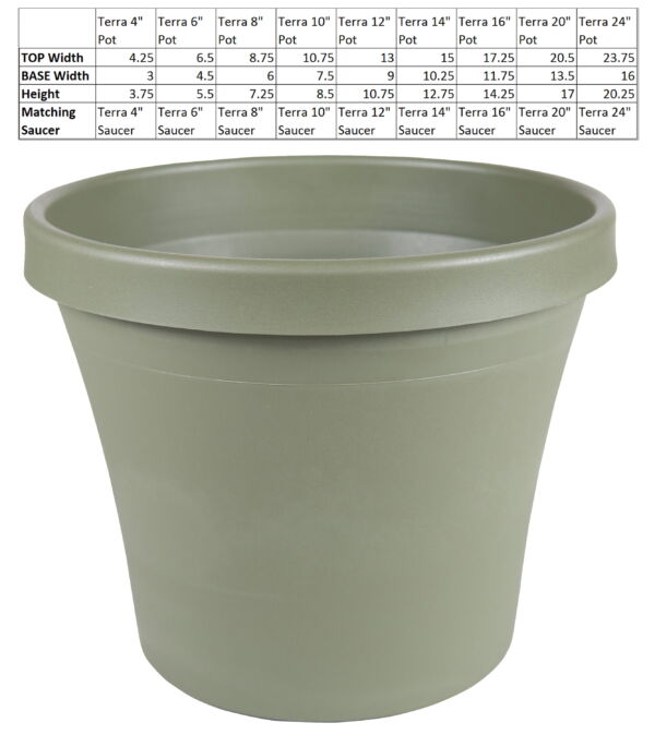 Terra Pot Planter 12" Living Green
