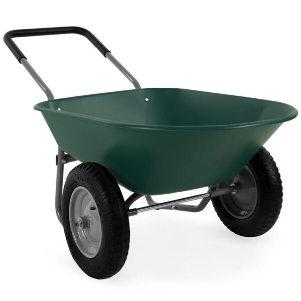 Heavy Duty 2-Wheel Multipurpose Rust Proof Wheelbarrow - Green - Image 5