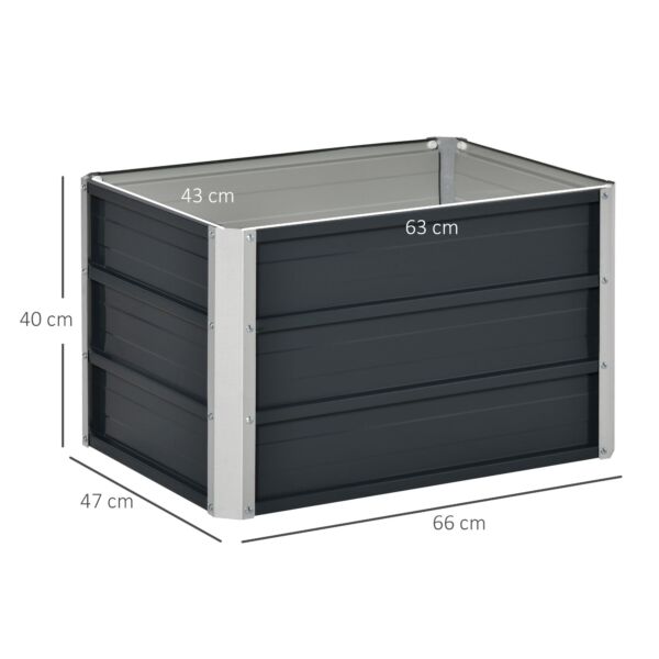 Raised Garden Bed, Elevated Metal Planter Box w/ Installation Gloves for Backyard, Patio to Grow Vegetables, Herbs, and Flowers, Grey - Image 3