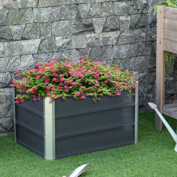 Raised Garden Bed, Elevated Metal Planter Box w/ Installation Gloves for Backyard, Patio to Grow Vegetables, Herbs, and Flowers, Grey - Image 2