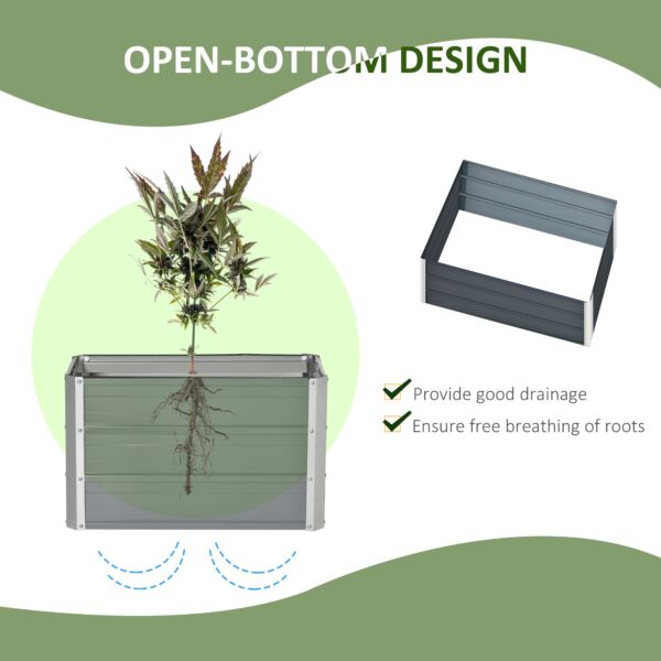 Raised Garden Bed, Elevated Metal Planter Box w/ Installation Gloves for Backyard, Patio to Grow Vegetables, Herbs, and Flowers, Grey - Image 4
