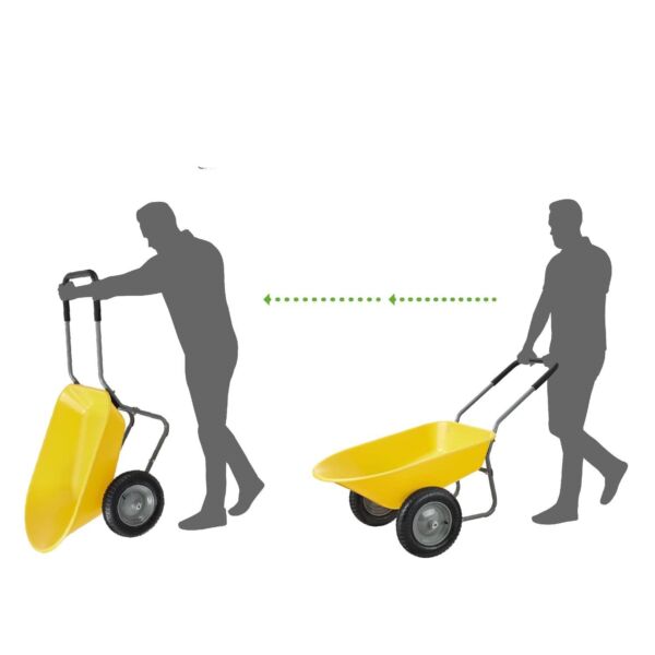 Heavy Duty 2-Wheel Multipurpose Rust Proof Wheelbarrow - Yellow - Image 3