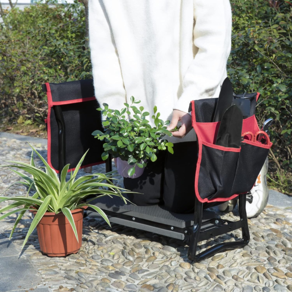 Garden Kneeler and Seat--Folding Garden Stool, Gardening Bench Supplies, Heavy Duty Kneeler with 2 Ex-Large Pouches, EVA Foam Thick Pad, Detachable Belt--Gardening Gift for Women Men Gardener Lovers - Image 2