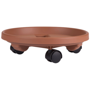 Rolling Plant Stand Caddie Saucer 12" Terra Cotta