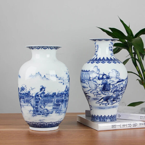 Classic Antique Chinese Blue and White Ceramic Vase - Image 3