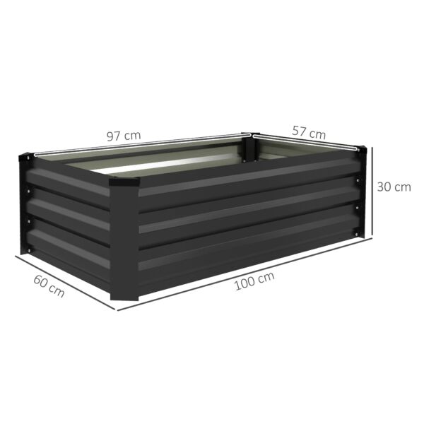 Galvanised Raised Beds for Garden Set of 2, Outdoor Elevated Planter Box, Easy-to-assemble, for Growing Flowers, Herbs and Vegetables, Grey - Image 3