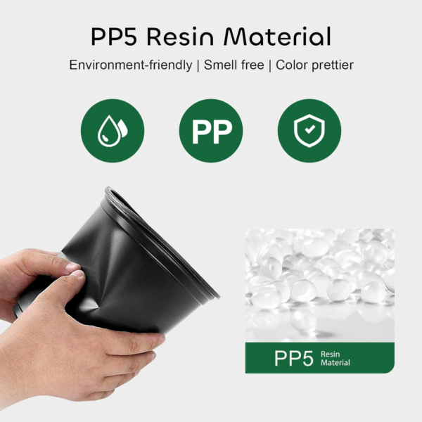 24 Set 6" 1 Gallon for Plants Flexible Nursery Pot with Drainage Hole and 15 Pcs Plant Labels Flower Plant Container for Indoor Outdoor Seedlings Vegetables Succulents(Black) - Image 3