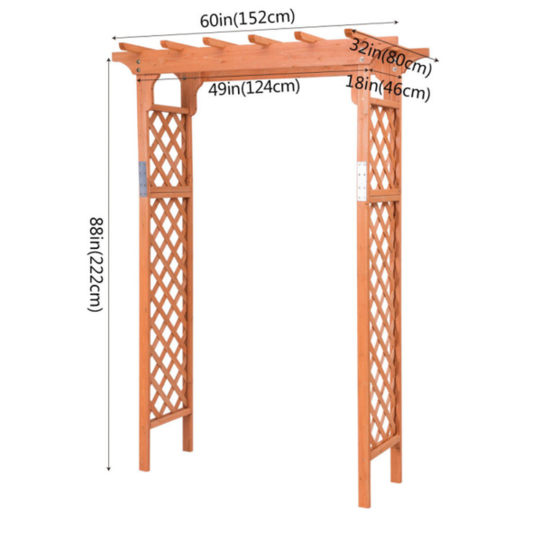 7 Feet Garden Wooden High Arbor Arch Plant Pergola - Image 4