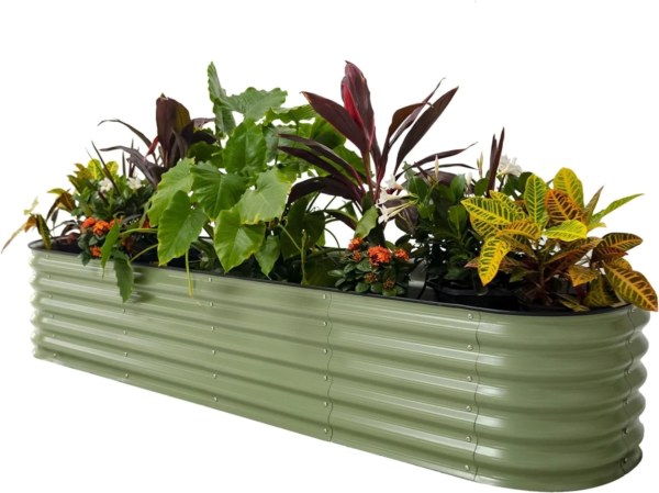 17" Tall 9 in 1 Raised Gardening Bed 8Ftx2Ft Metal Outdoor Planter Modern Gray - Image 13