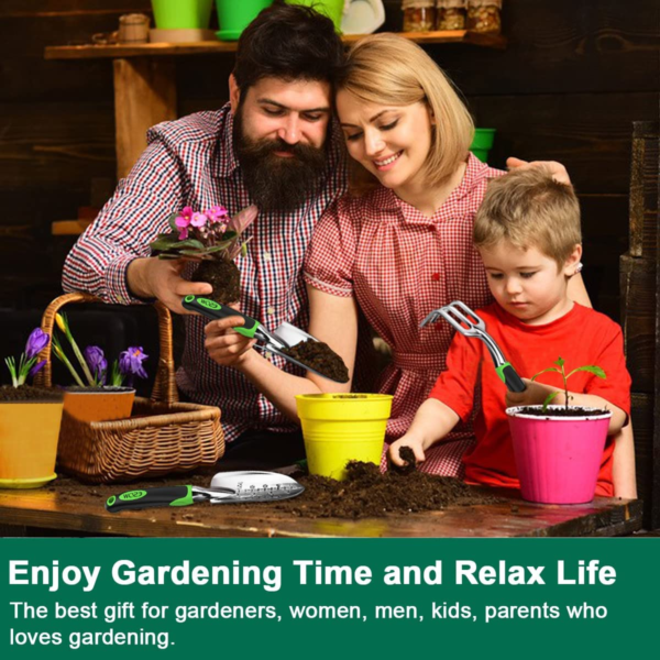 Premium 3-Piece Heavy-Duty Cast-Aluminum Garden Tool Set with Ergonomic Non-Slip Handles - Includes Hand Trowel, Transplant Trowel, and Cultivator Rake - Ideal Gardening Gift - Image 6