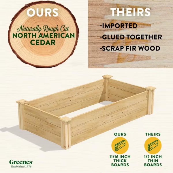 2 Ft. X 4 Ft. X 10.5 In. Original Cedar Raised Garden Bed - Image 3