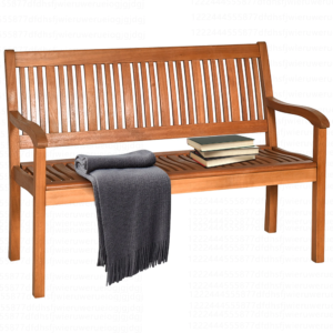 50'' Two Person Outdoor Garden Bench Loveseat Porch Chair Solid Wood W/Armrest