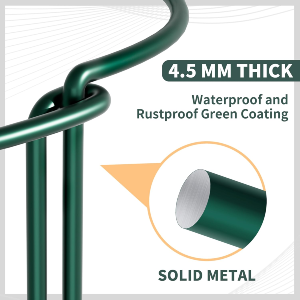 10 Pack Garden Supports for Plants Metal 10" Wide X 24" High Interlock Half round Garden Plant Support Ring Border Support Plant Support Ring Cage for Rose Flowers Vine Tomato - Image 4